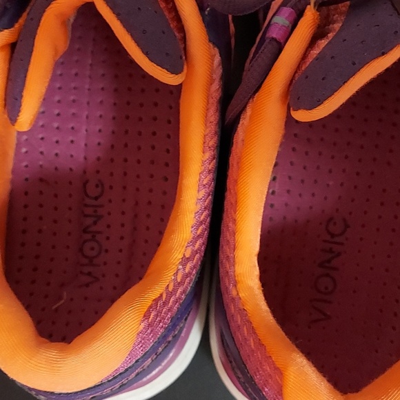 Vionic women's athletic shoes with extra laces, size 10. Purple and orange. - Picture 3 of 6